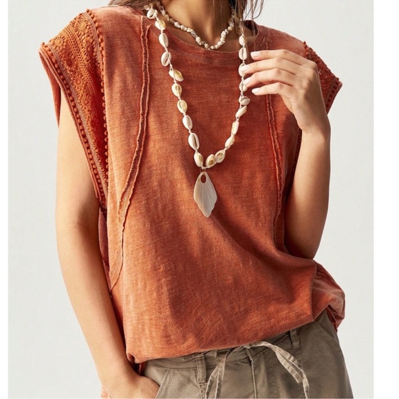 Couture Gypsy Tops - Couture Gypsy Orange Sleeveless Top